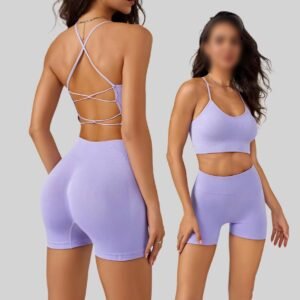 Jewel Lace-back Shorts Set
